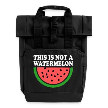 THIS IS NOT A WATERMELON - Roll Top Backpack with Two Handles - black - Front