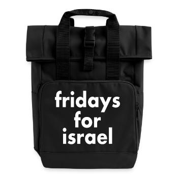 Fridays for israel - Rolltop Rucksack mit zwei Griffen - Schwarz - Vorne