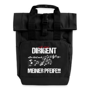 Ich bin Dirigent - Rolltop Rucksack mit zwei Griffen - Schwarz - Vorne