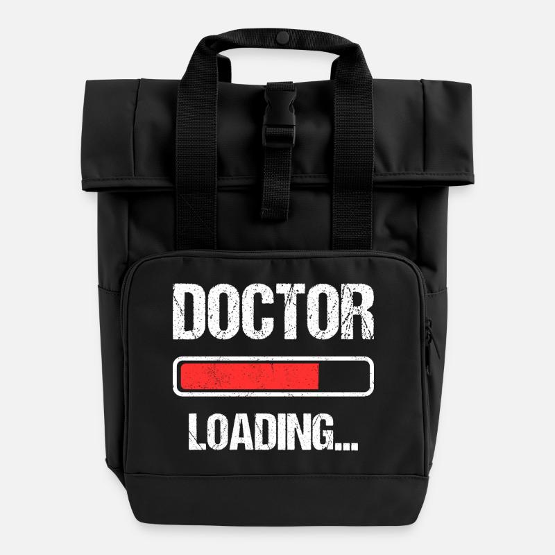 Doctor Loading I - Rolltop Rucksack mit zwei Griffen - Schwarz
