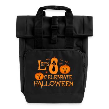 pumpkin celebrate halloween - Rolltop Rucksack mit zwei Griffen - Schwarz - Vorne