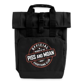 Member of Piss and Moan Club 11 - Rolltop Rucksack mit zwei Griffen - Schwarz - Vorne
