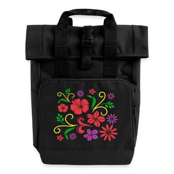 Botaniker - Rolltop Rucksack mit zwei Griffen - Schwarz - Vorne