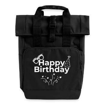 Happy Birthday - Roll Top Backpack with Two Handles - black - Front