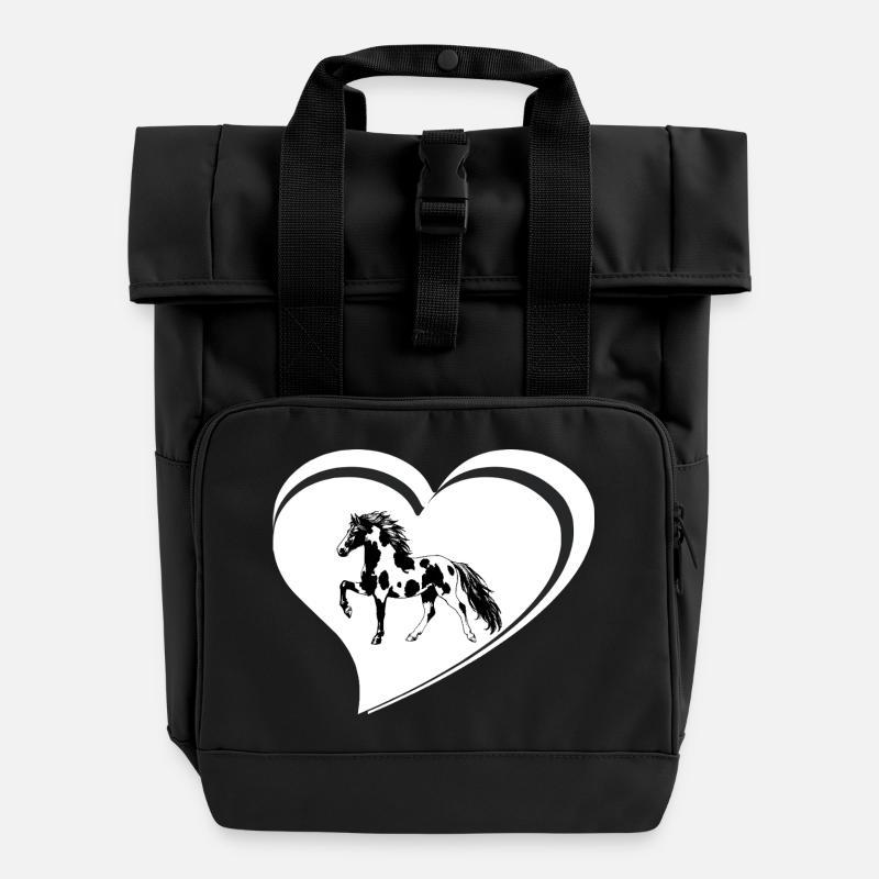 Noble escargot de cheval islandais à Tölt dames filles - Sac à dos Roll Top à deux anses - noir