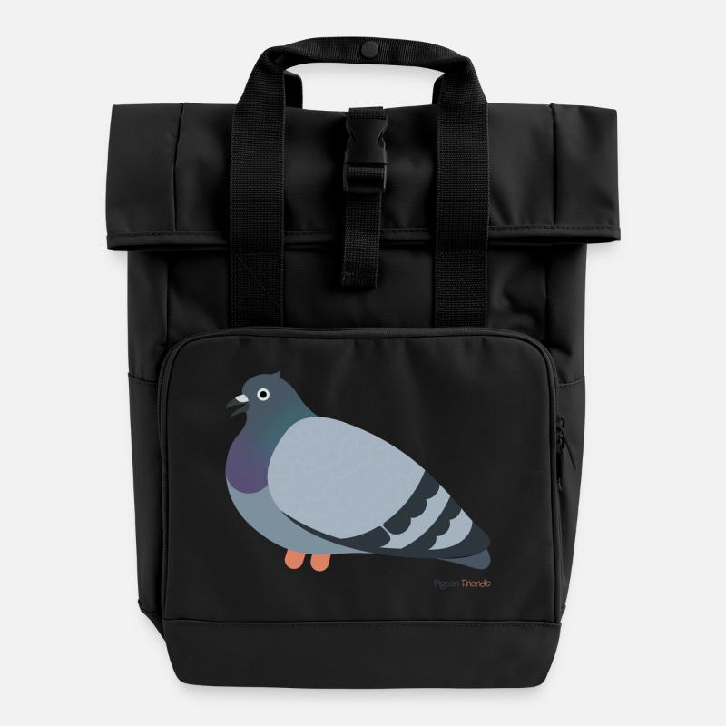 Pigeon Oiseau - Sac à dos Roll Top à deux anses - noir