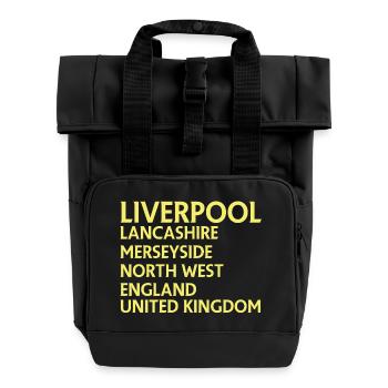 Liverpool – England Textdesign - Rolltop Rucksack mit zwei Griffen - Schwarz - Vorne