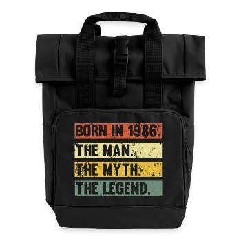 Born in 1986: The Man Myth Legend - Roll Top Backpack with Two Handles - black - Front
