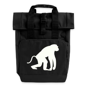 Silhouette de singe - Sac à dos Roll Top à deux anses - noir - Devant