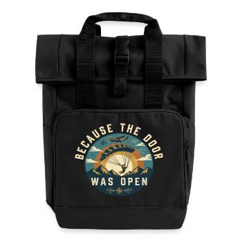 Because The Door Was Open Fallschirm - Rolltop Rucksack mit zwei Griffen - Schwarz - Vorne
