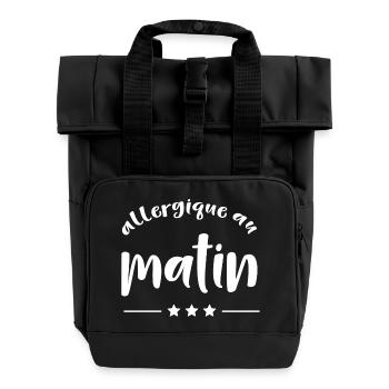 Allergique matin cadeau - Sac à dos Roll Top à deux anses - noir - Devant