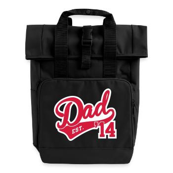 Dad Est. 2014 - Rolltop Rucksack mit zwei Griffen - Schwarz - Vorne