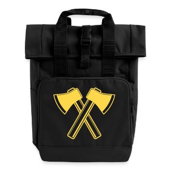 Axe Axes Bûcheron Forestier - Sac à dos Roll Top à deux anses - noir - Devant