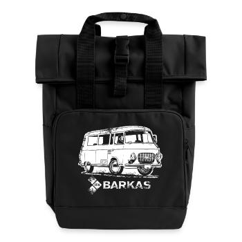 Barkas B1000 blanc - Sac à dos Roll Top à deux anses - noir - Devant