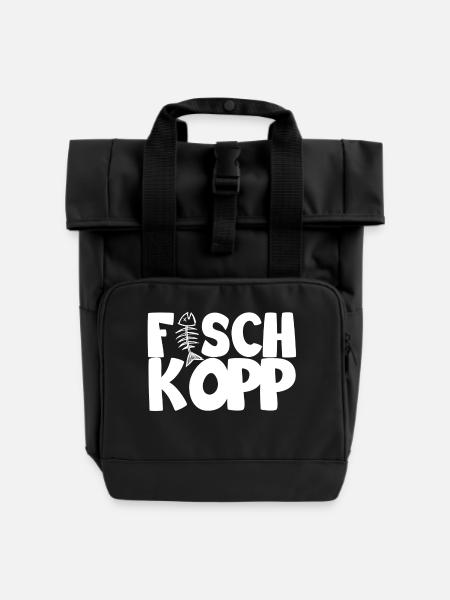 Fischkopp - Rolltop Rucksack mit zwei Griffen - Schwarz