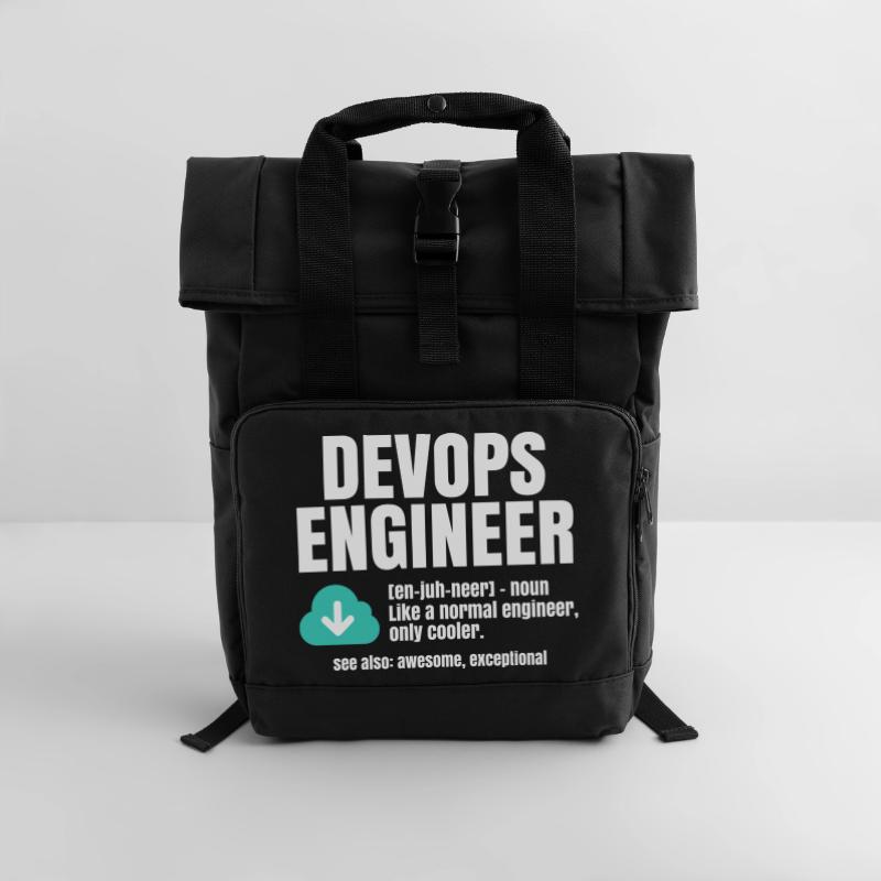 Devops Engineer Roll Top Backpack with Two Handles