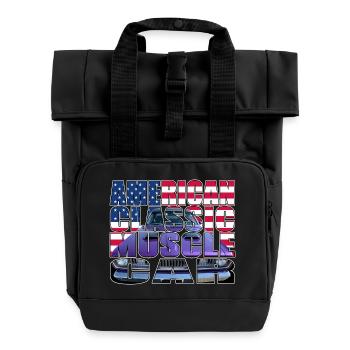American Classic Muscle Car Script R6Z - Roll Top Backpack with Two Handles - black - Front