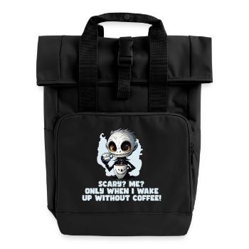 Café Morning Muffle Employé disant T-shirt amusant - Sac à dos Roll Top à deux anses - noir - Devant