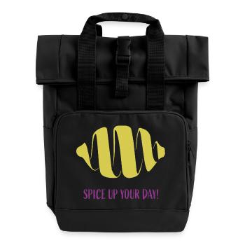 Spice up your day Lemon Lemon Peel - Roll Top Backpack with Two Handles - black - Front