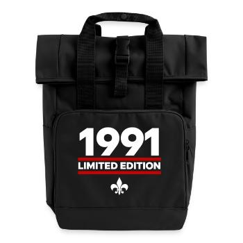 1991 Limited Edition - Rolltop Rucksack mit zwei Griffen - Schwarz - Vorne