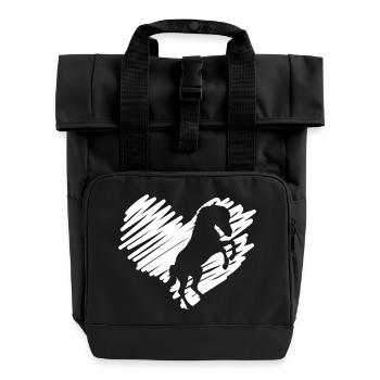 J’adore les chevaux - Sac à dos Roll Top à deux anses - noir - Devant
