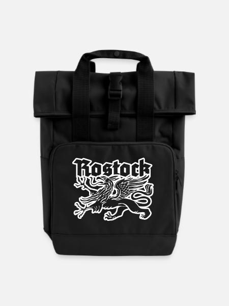 Rostock - Rolltop Rucksack mit zwei Griffen - Schwarz