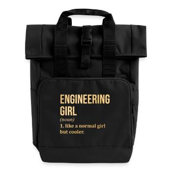 Ingenieur - Rolltop Rucksack mit zwei Griffen - Schwarz - Vorne
