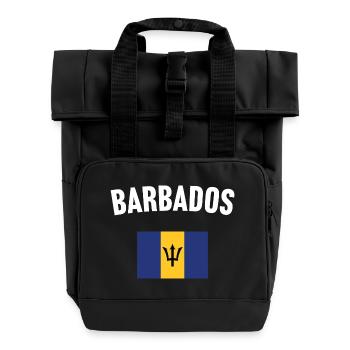 Barbados Flagge - Rolltop Rucksack mit zwei Griffen - Schwarz - Vorne