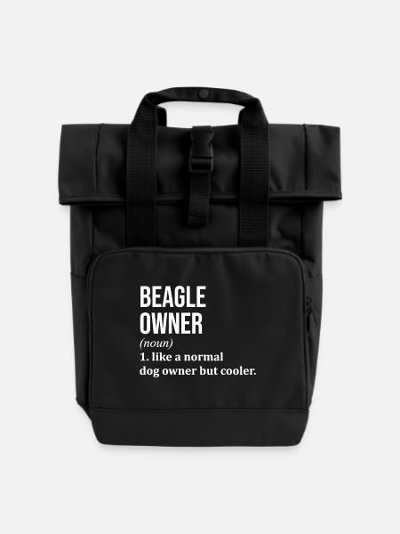 Beagle Beagle Beagle - Rolltop Rucksack mit zwei Griffen - Schwarz