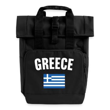 Drapeau de la Grèce - Sac à dos Roll Top à deux anses - noir - Devant
