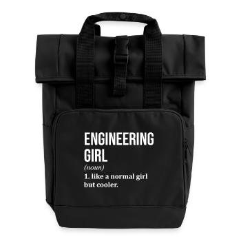 Ingenieur - Rolltop Rucksack mit zwei Griffen - Schwarz - Vorne