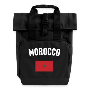 Marokko Flagge - Rolltop Rucksack mit zwei Griffen - Schwarz - Vorne