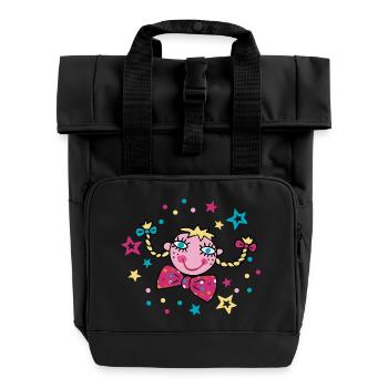 Carnival Confetti Girl - Roll Top Backpack with Two Handles - black - Front