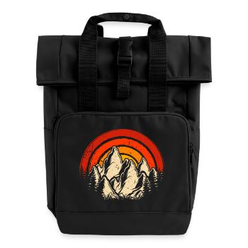 Mountains - Roll Top Backpack with Two Handles - black - Front