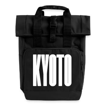 Kyoto - Japan City Bold Typografie Design - Rolltop Rucksack mit zwei Griffen - Schwarz - Vorne
