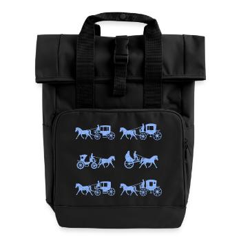Kutsche Kutscher - Rolltop Rucksack mit zwei Griffen - Schwarz - Vorne