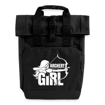 Archery design for archers and courses - Roll Top Backpack with Two Handles - black - Front