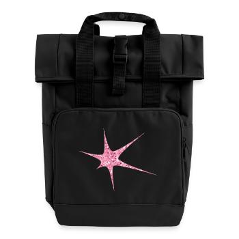 Paillettes roses Starburst Sparkle - Sac à dos Roll Top à deux anses - noir - Devant