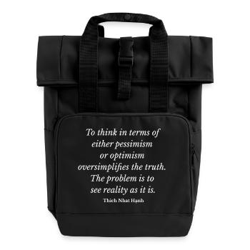 La réalité telle qu’elle est : une citation typographique consciente - Sac à dos Roll Top à deux anses - noir - Devant