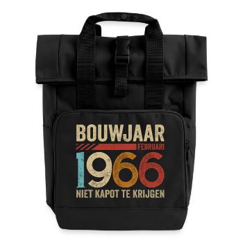 Bouwjaar Ferbruari 1966 niet kapot te krijgen - Roll Top Backpack with Two Handles - black - Front