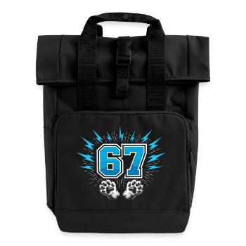 67 Six Seven - Katzenpfote - Rolltop Rucksack mit zwei Griffen - Schwarz - Vorne