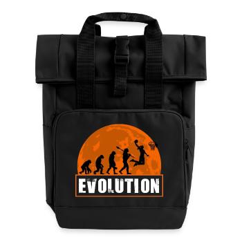 Basketball Evolution Spieler dunkt Silhouette - Rolltop Rucksack mit zwei Griffen - Schwarz - Vorne