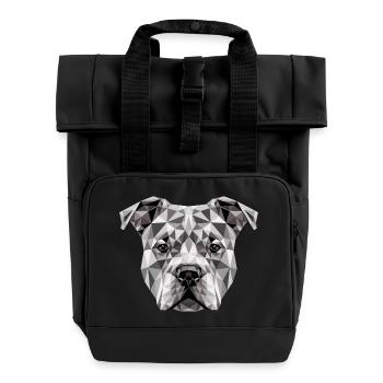 Pitbull Bulldog Pittie American Pitbull Terrier - Roll Top Backpack with Two Handles - black - Front