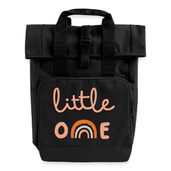 Little One Cute Rainbow Minimal Baby Design - Roll Top Backpack with Two Handles - black - Front