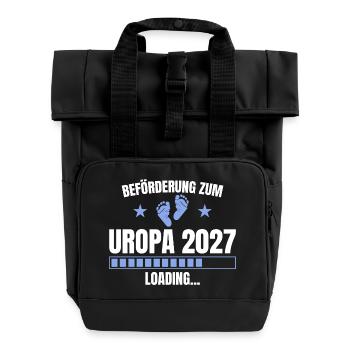 Beförderung zum Uropa 2027 – Urgroßvater - Rolltop Rucksack mit zwei Griffen - Schwarz - Vorne