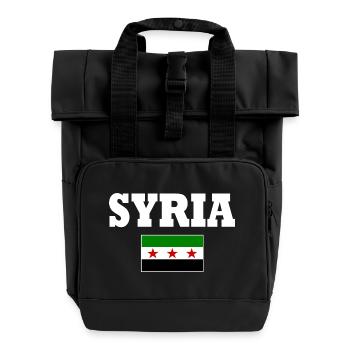 Drapeau de la Syrie - Sac à dos Roll Top à deux anses - noir - Devant