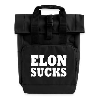 Elon sucks - Rolltop Rucksack mit zwei Griffen - Schwarz - Vorne