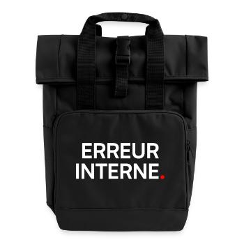 Erreur interne humour geek fatigue - Sac à dos Roll Top à deux anses - noir - Devant