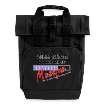 Logo Musique en Chargement ! - Sac à dos Roll Top à deux anses - noir - Devant
