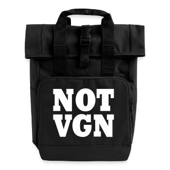 Not vegan - Rolltop Rucksack mit zwei Griffen - Schwarz - Vorne
